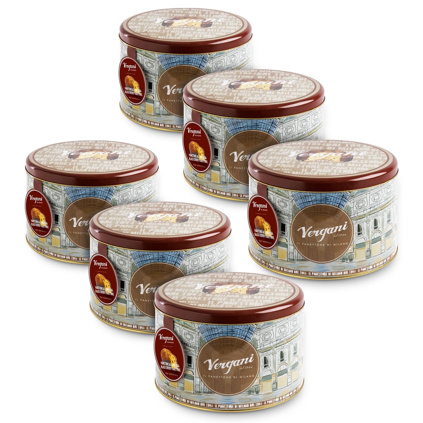 Vergani Black Cherry Panettone, 26.4 oz (750g) - Italian Holiday Cake with Amarena Cherries
