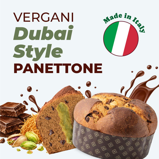 Vergani Panettone Dubai Style Chocolate Pistachio and Kataify, 28.22 oz (800g)