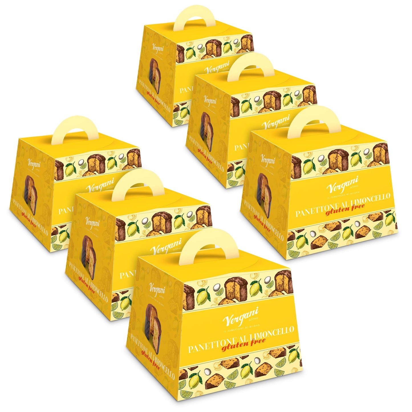 Vergani Limoncello Gluten-Free Panettone, 21.2 oz (600g) - Italian Holiday Cake