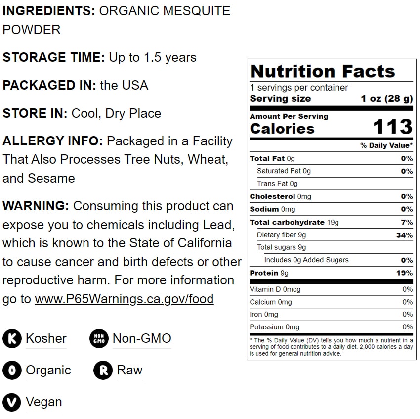 Organic Mesquite Powder - by Food To Live