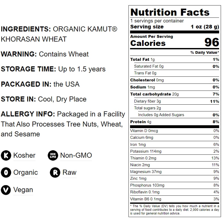 Organic Rolled KAMUT Khorasan Wheat Flakes - by Food To Live