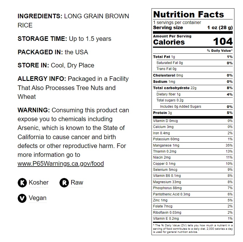 Long Grain Brown Rice - by Food To Live