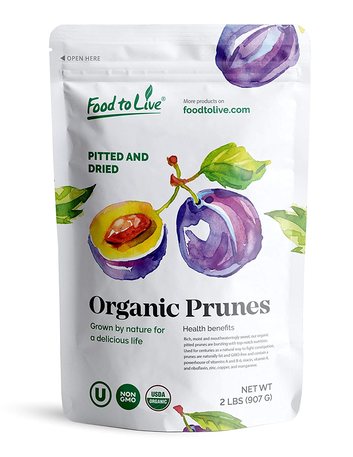 Organic Pitted Prunes - by Food To Live