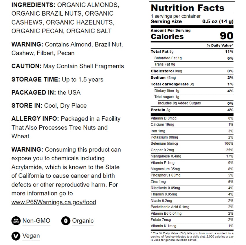 Organic Deluxe Nuts Mix - by Food To Live