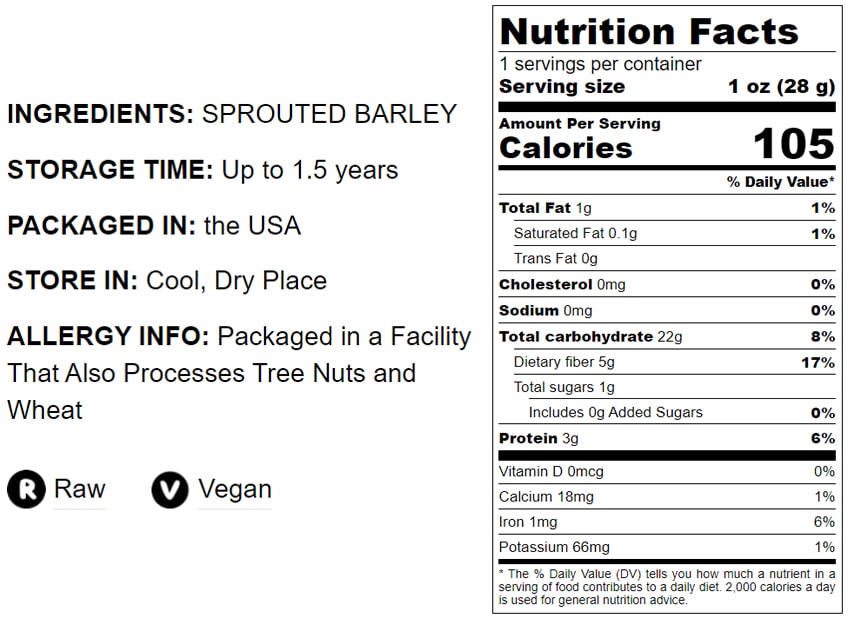 Sprouted Barley Powder - by Food To Live