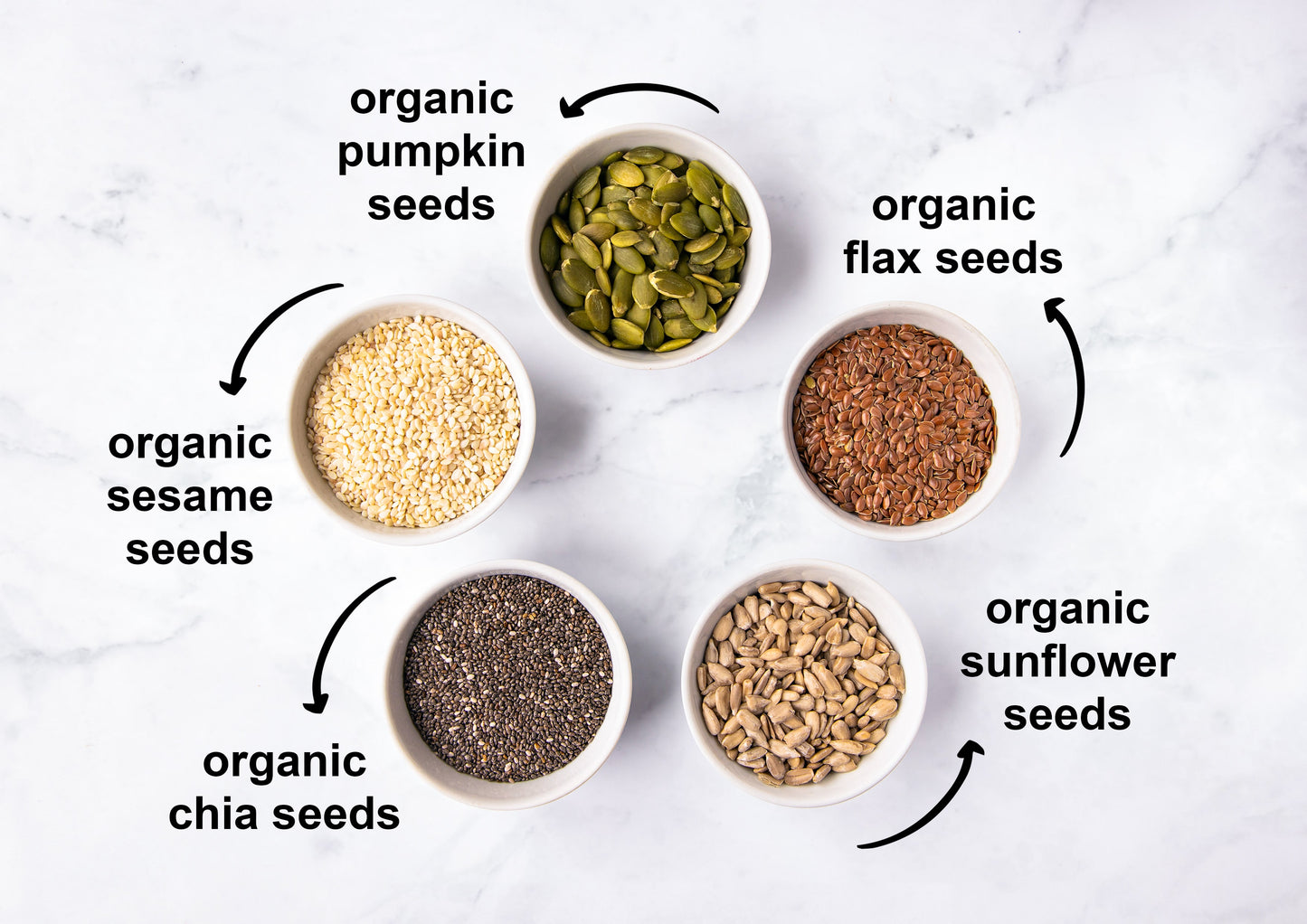 Organic Super 5 Seeds Mix - by Food To Live