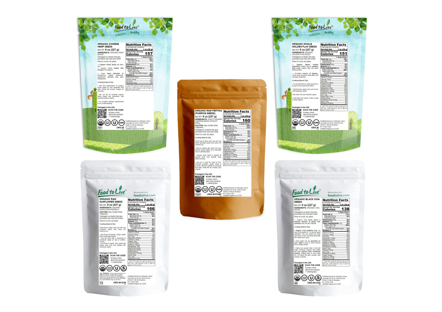 Organic Omega-3 Seeds in a Gift Box - by Food To Live