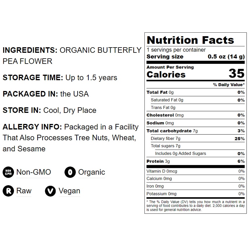 Organic Butterfly Pea Flower Powder - by Food To Live