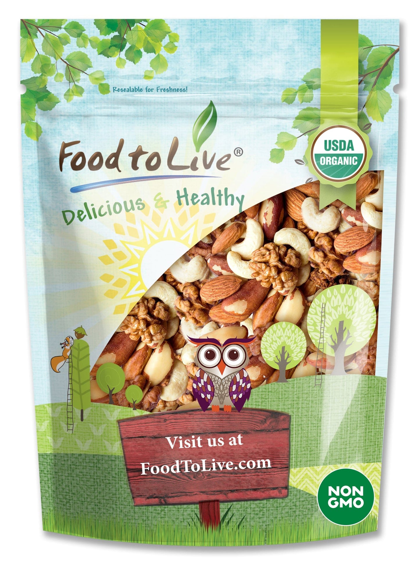 Organic Mixed Raw Nuts - by Food To Live
