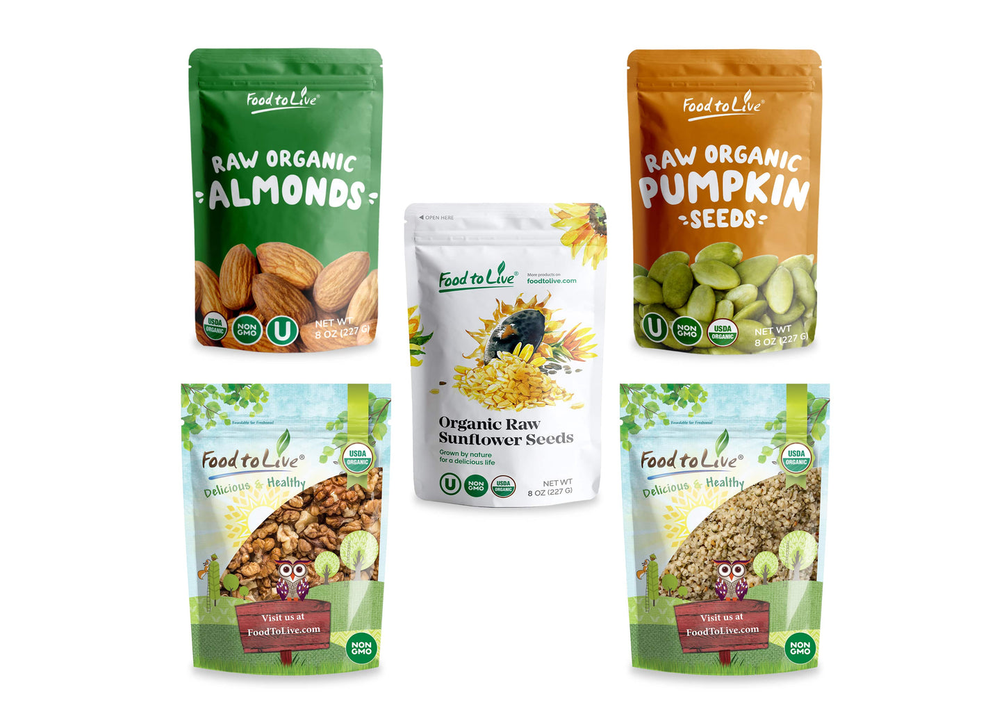 Organic Nuts & Seeds in a Gift Box - by Food To Live