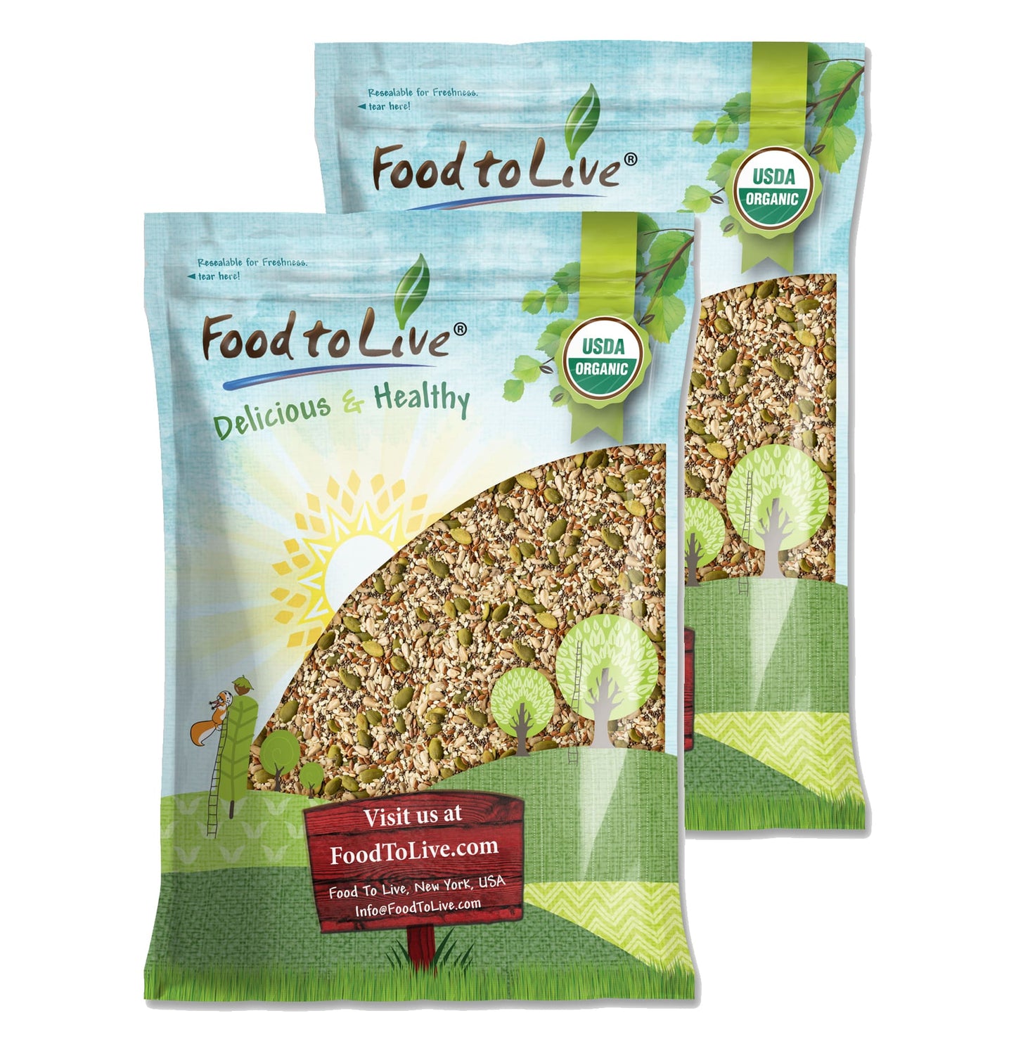 Organic Super 5 Seeds Mix - by Food To Live
