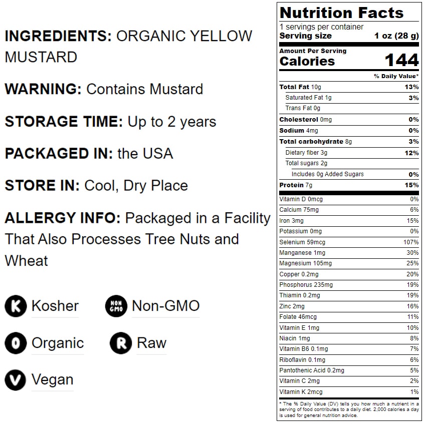 Organic Mustard Seeds - by Food To Live