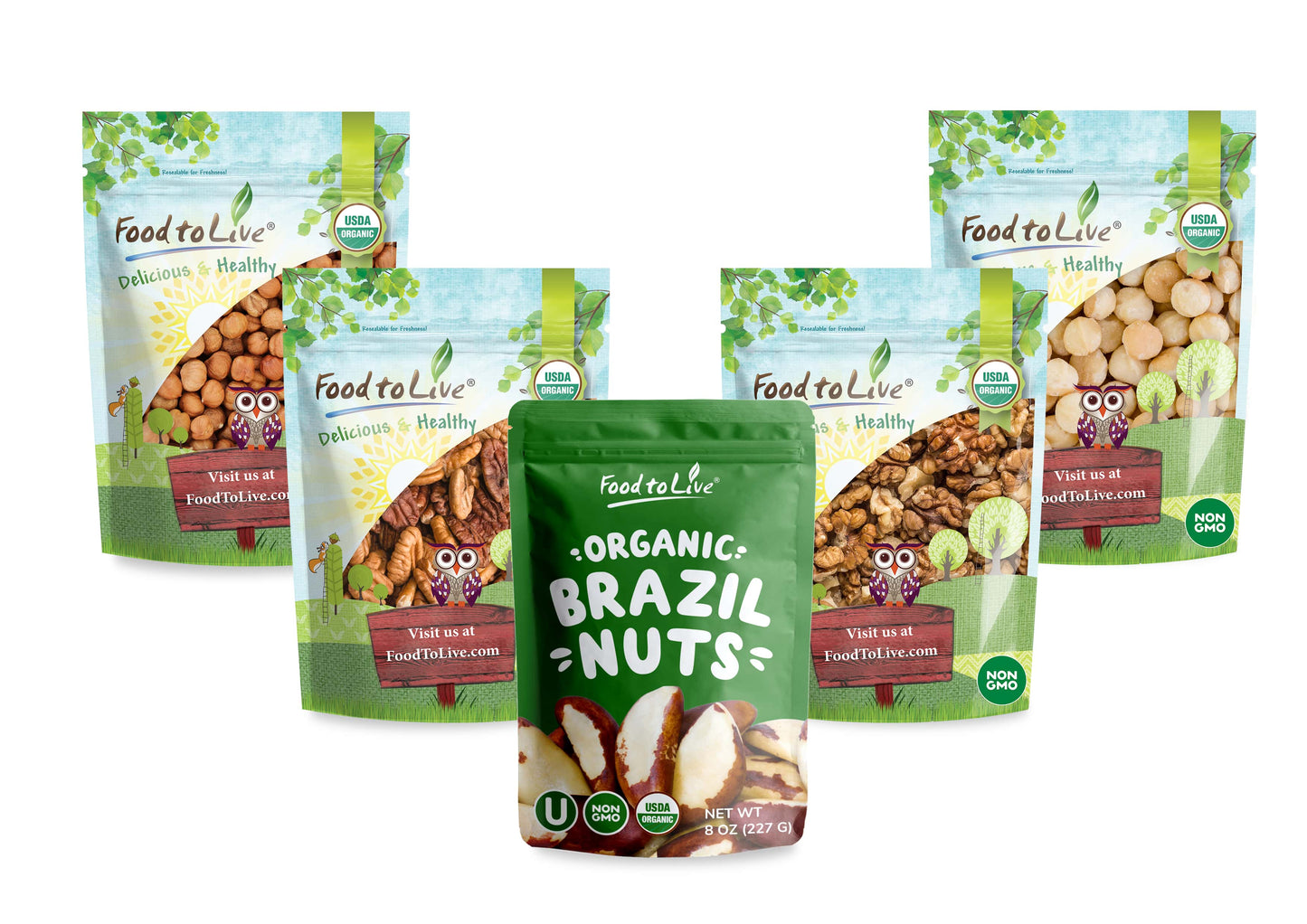 Organic Keto Raw Nuts in a Gift Box - by Food To Live