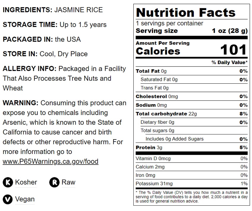 Jasmine White Rice - by Food To Live