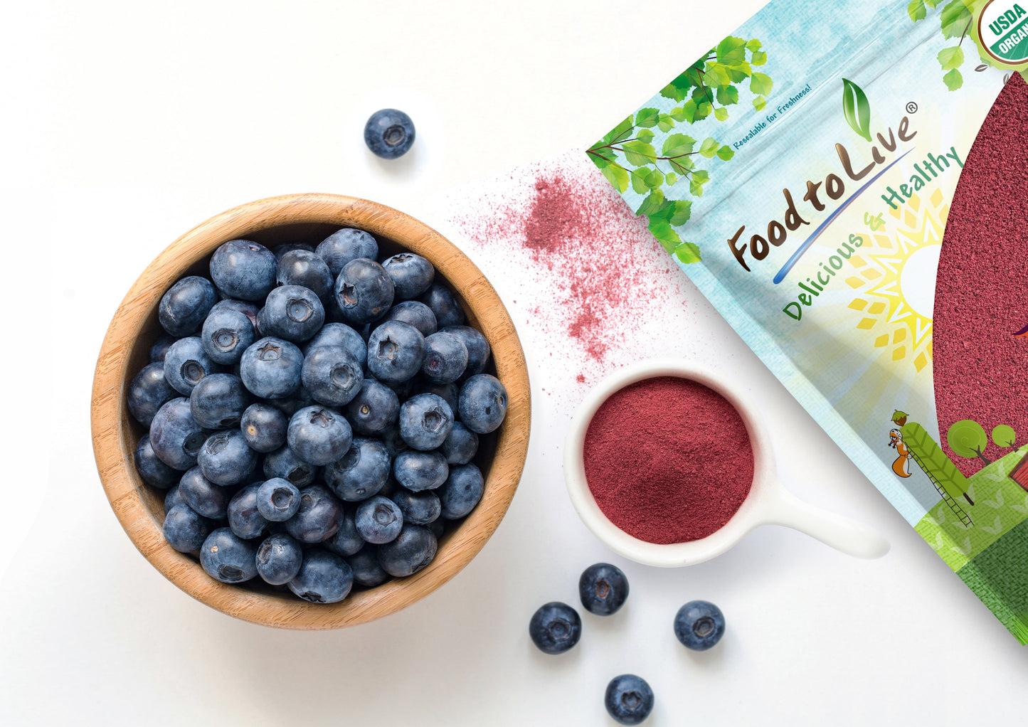 Organic Blueberry Juice Powder - by Food To Live