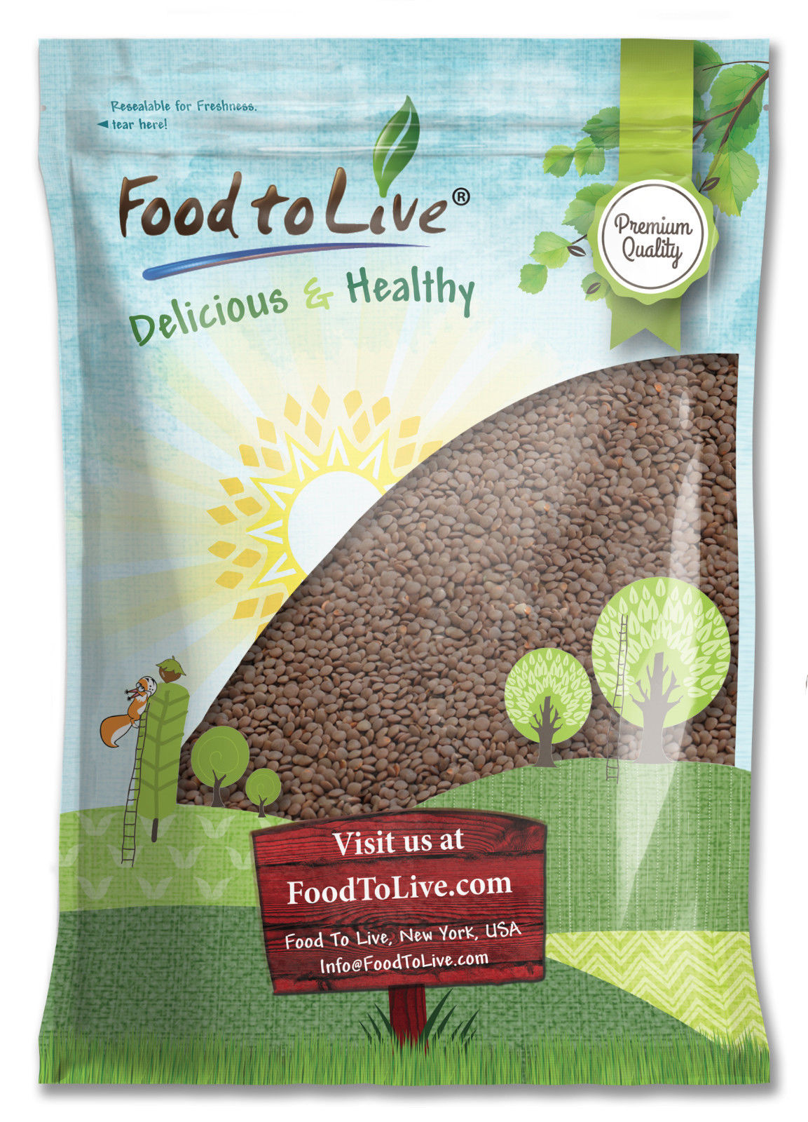 Red Lentils Whole - by Food To Live