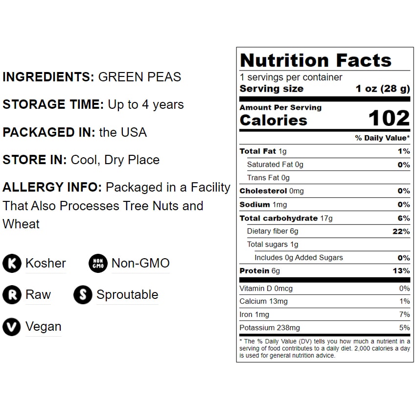 Green Whole Peas - by Food To Live