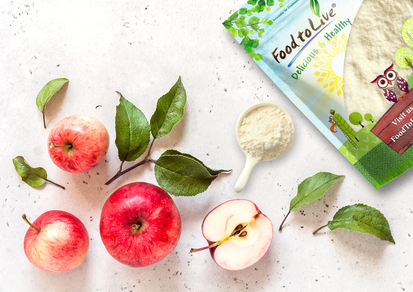 Apple Juice Powder - Unsulfured, Made from Raw Dried Fruit, Vegan, Bulk, Great for Juices, Smoothies, Yogurts, and Instant Drinks, Contains Maltodextrin