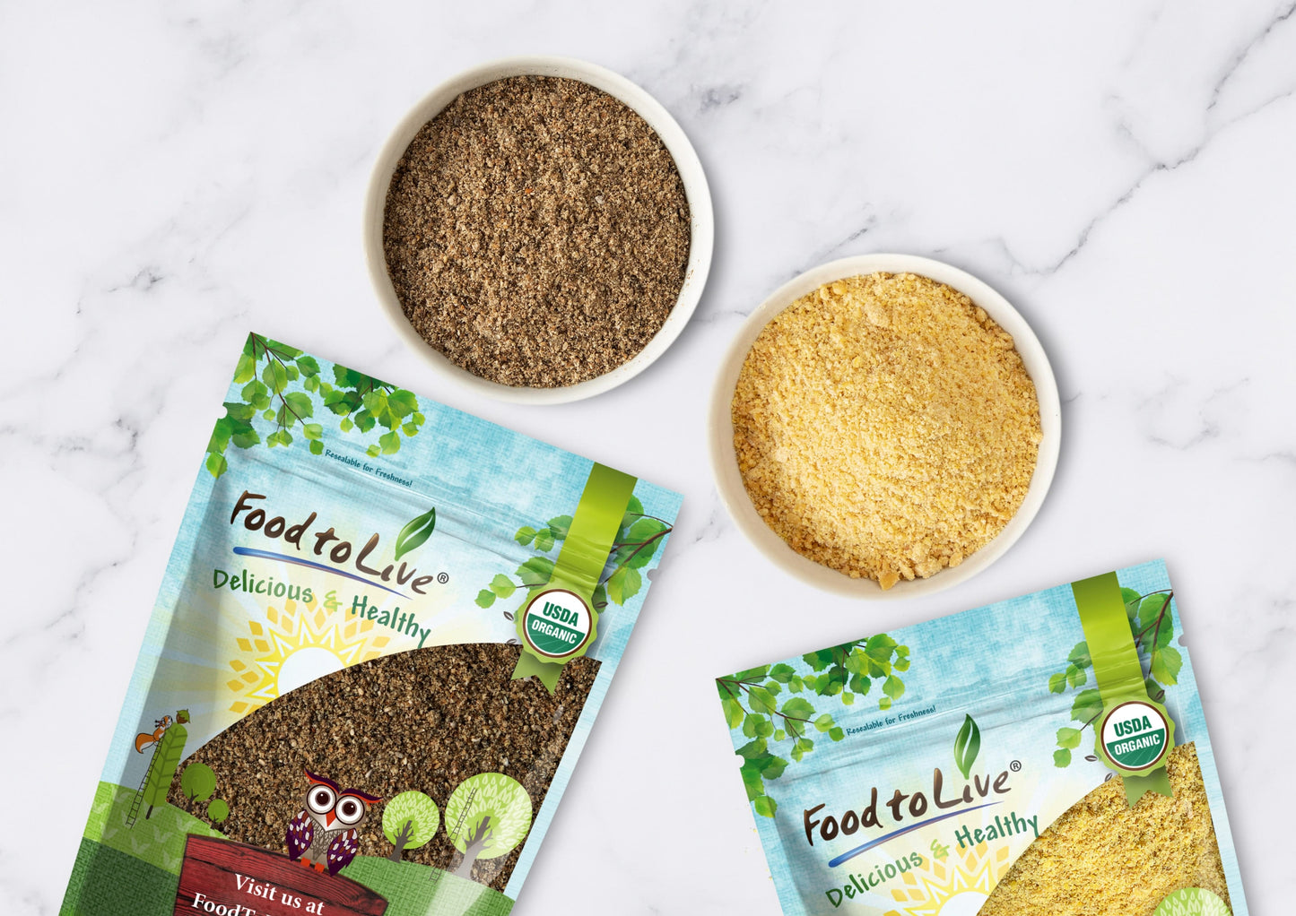 Organic Omega Power Flax and Chia Seeds Blend - Cold-Milled from Whole Raw Chia and Flax Seeds, Non-GMO, Vegan, Kosher, Bulk. Rich in Omega 3 Fatty Acids. Perfect for Smoothies and Shakes