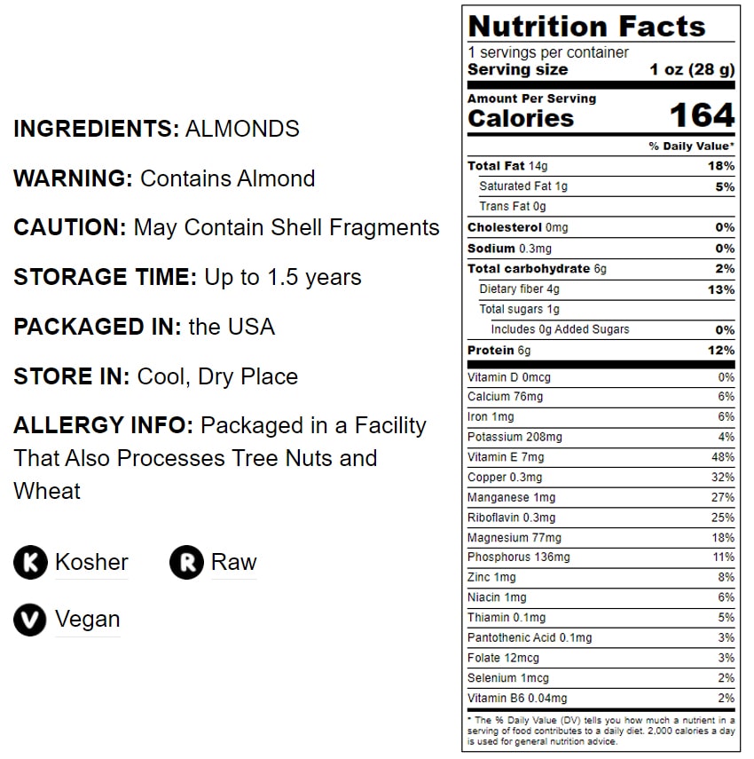 California Natural Sliced Almonds - by Food To Live