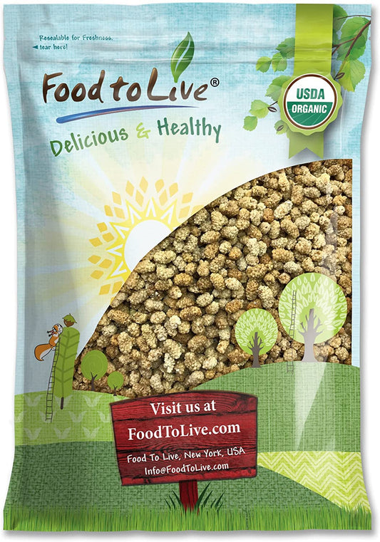 Organic Dried White Mulberries - by Food To Live