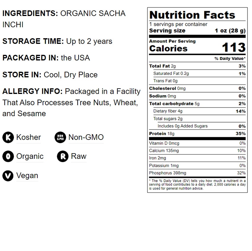 Organic Sacha Inchi Powder - by Food To Live