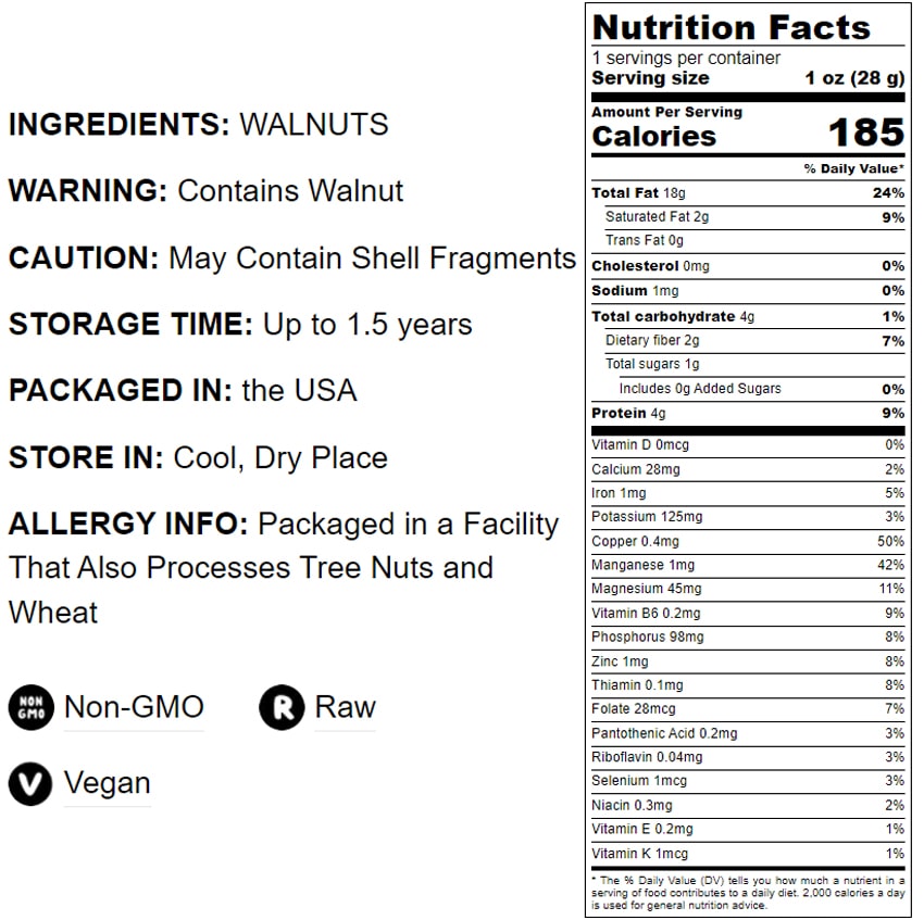 California Walnut Pieces - by Food To Live