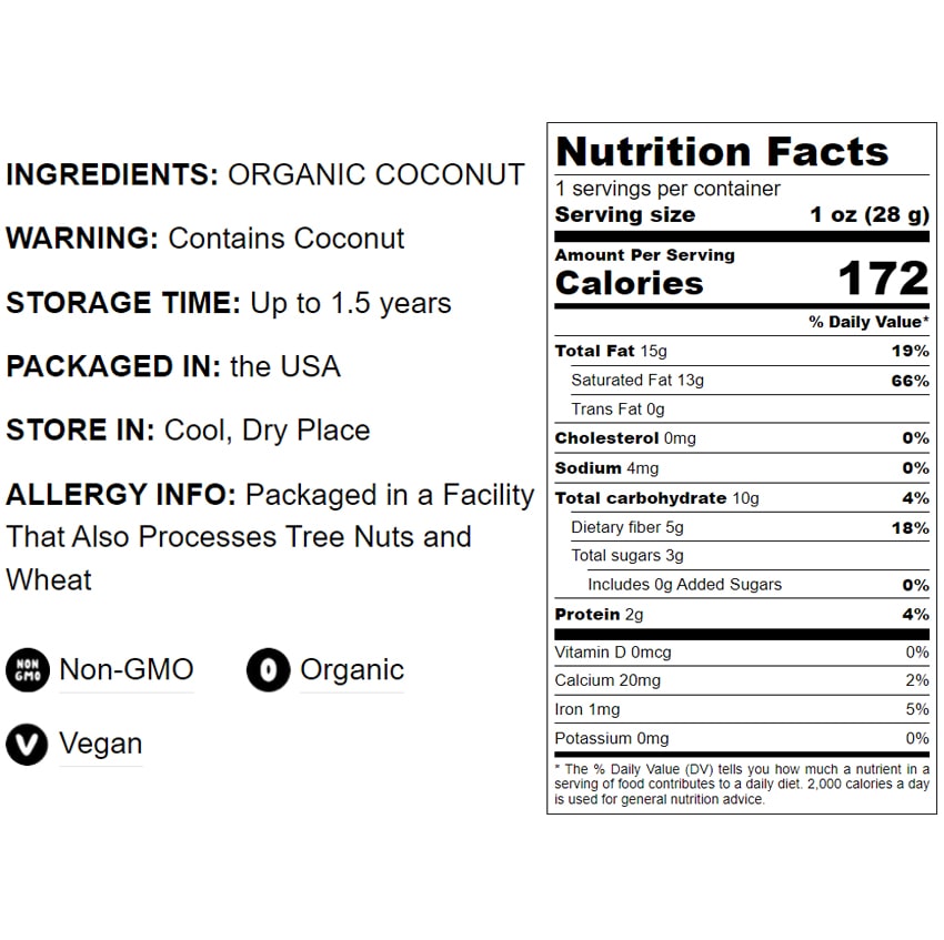 Organic Toasted Coconut Chips - by Food To Live