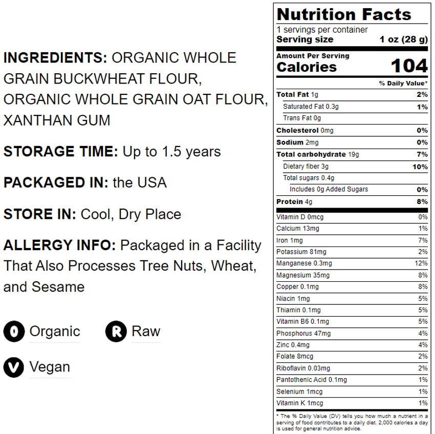 Organic Whole Grain Buckwheat Flour Blend - by Food To Live