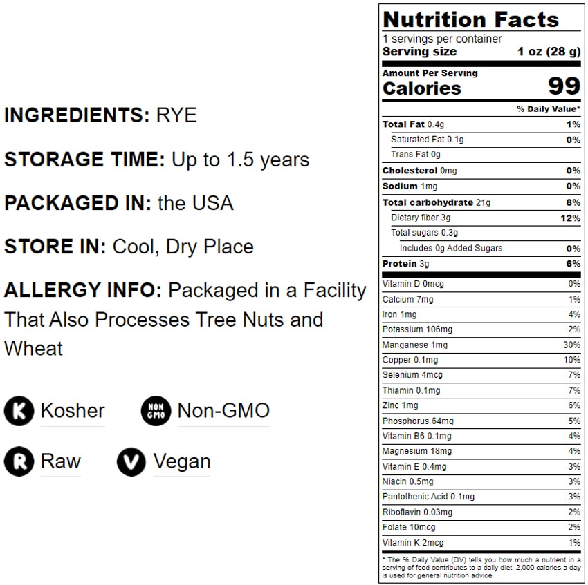 Medium Rye Flour - by Food To Live