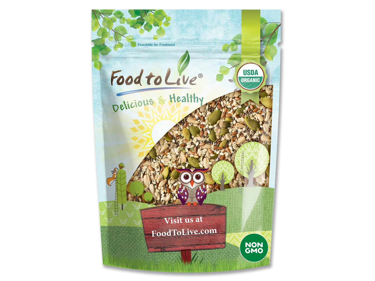 Organic Super 5 Seeds Mix - by Food To Live