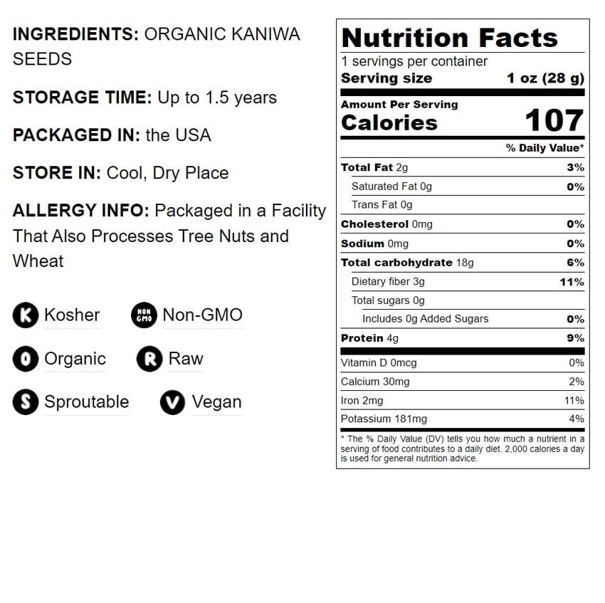 Organic Kaniwa Seeds - by Food To Live