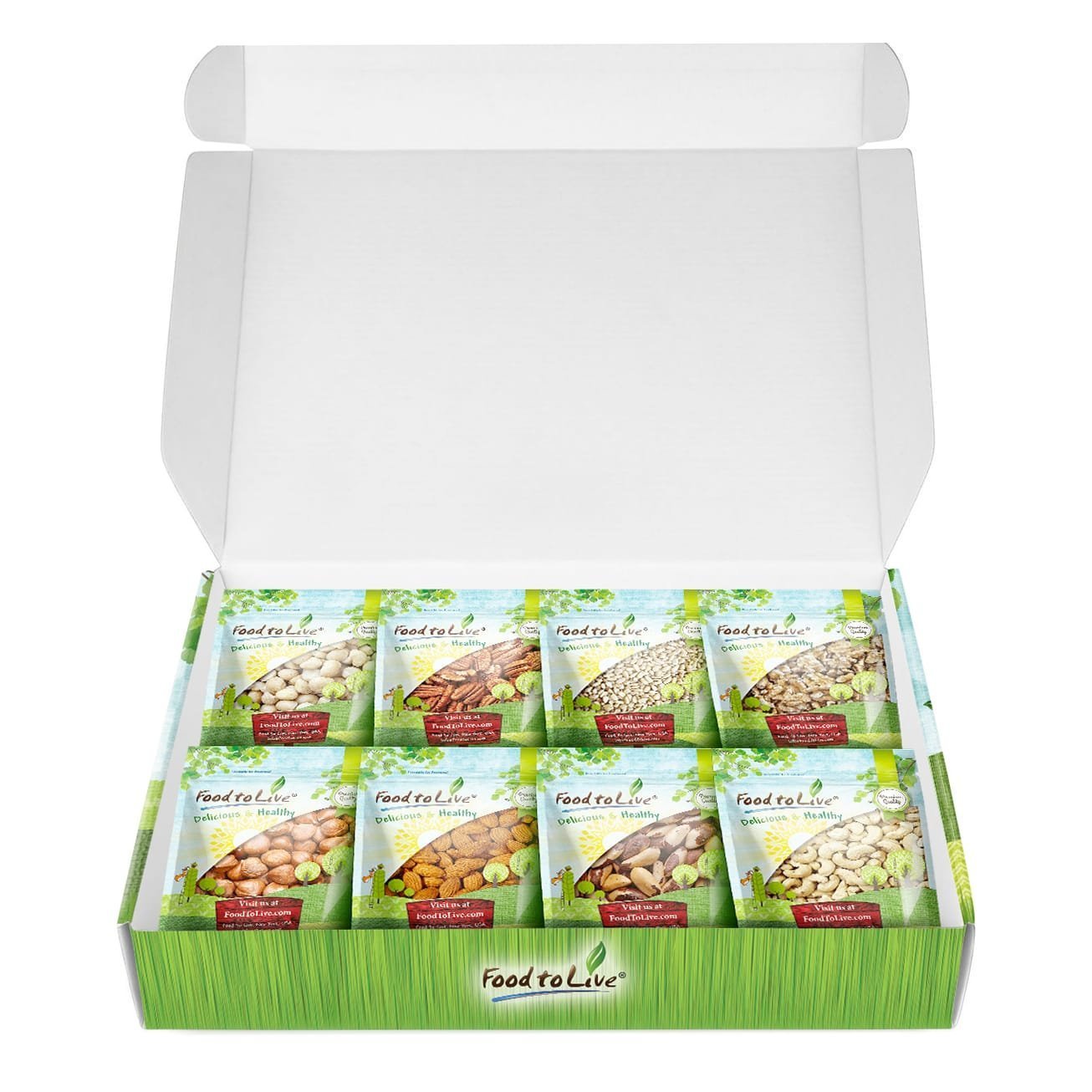 Snack Bags of Raw Nuts Gift Box - by Food To Live