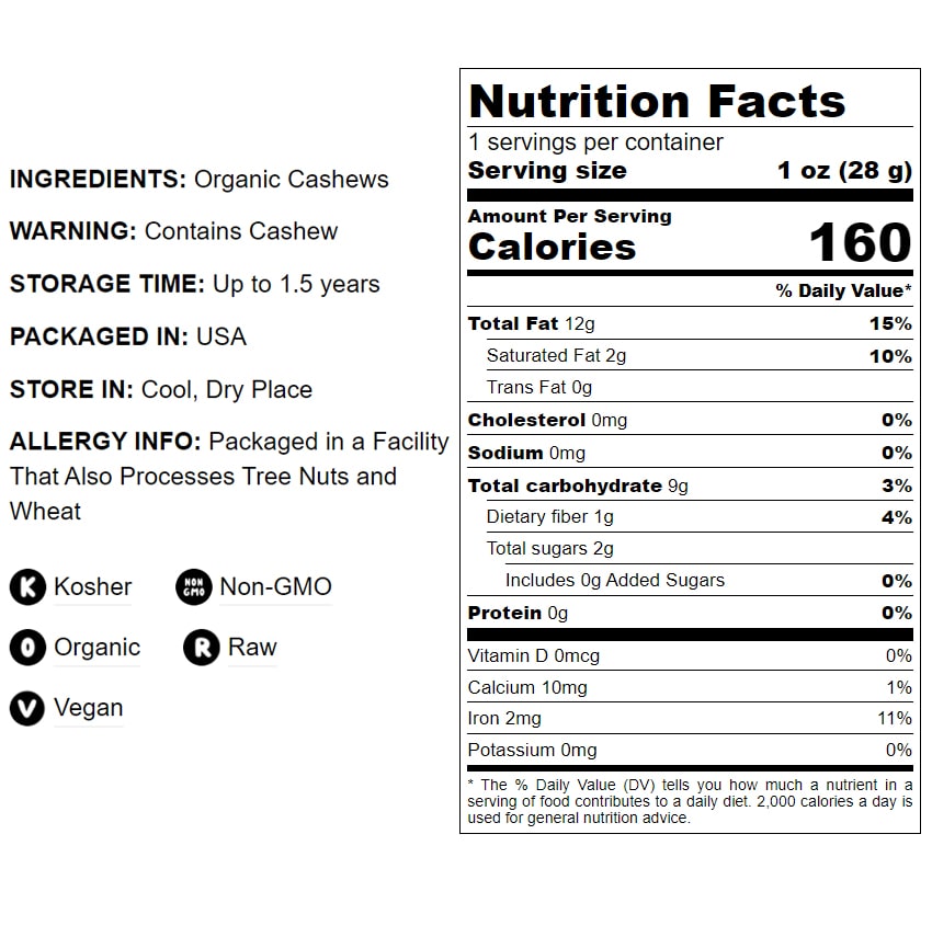 Organic Cashew Flour - by Food To Live