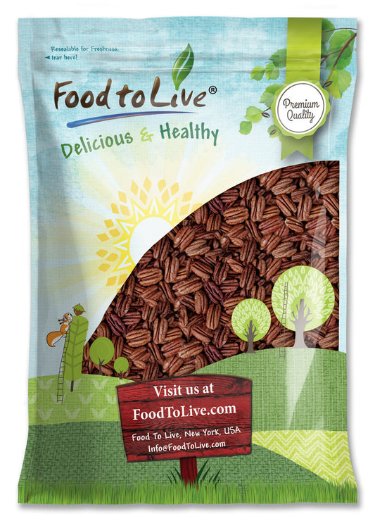 Dry Roasted Pecan Halves with Himalayan Salt - by Food To Live
