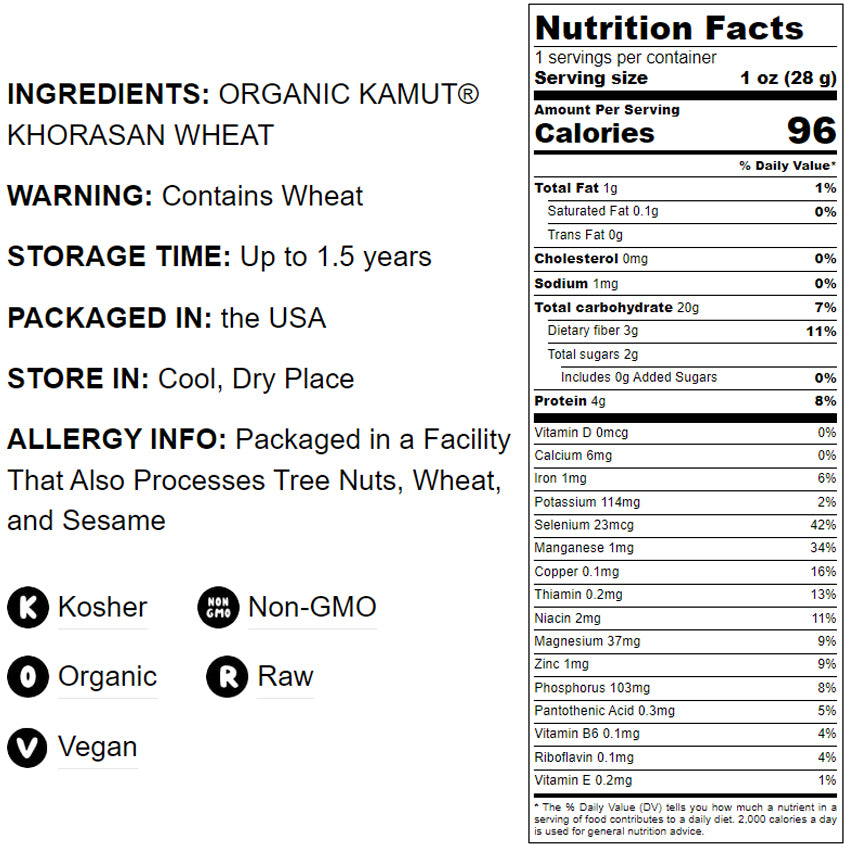 Organic KAMUT Khorasan Wheat Flour - by Food To Live