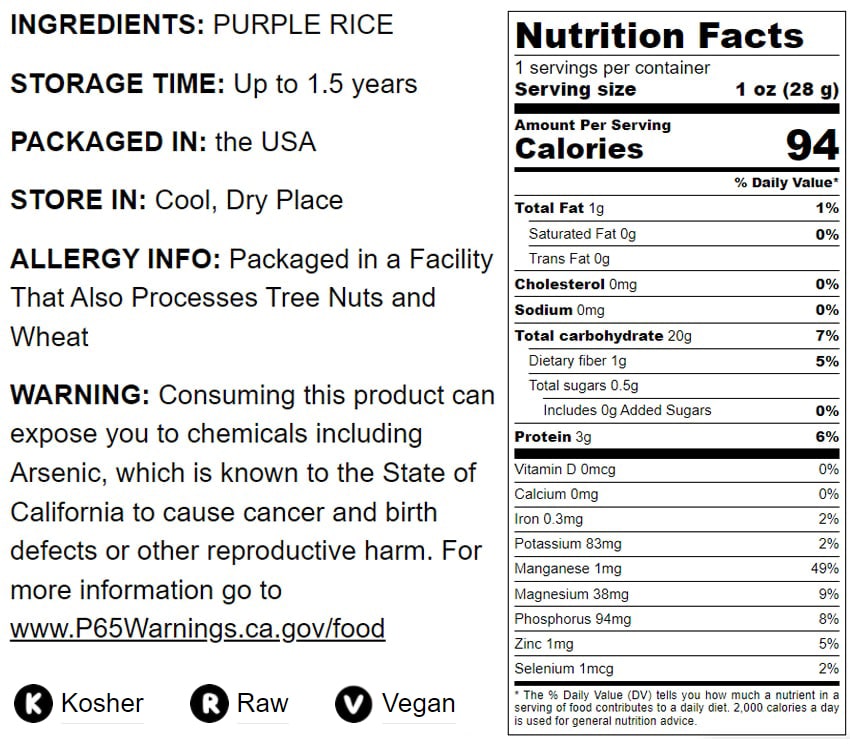 Purple Rice - by Food To Live
