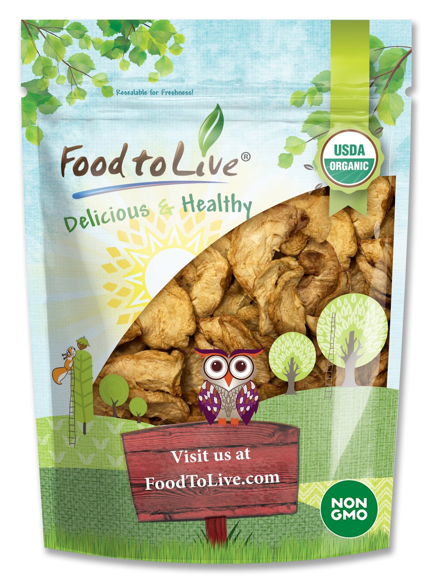 Organic Dried Apple Rings - by Food To Live