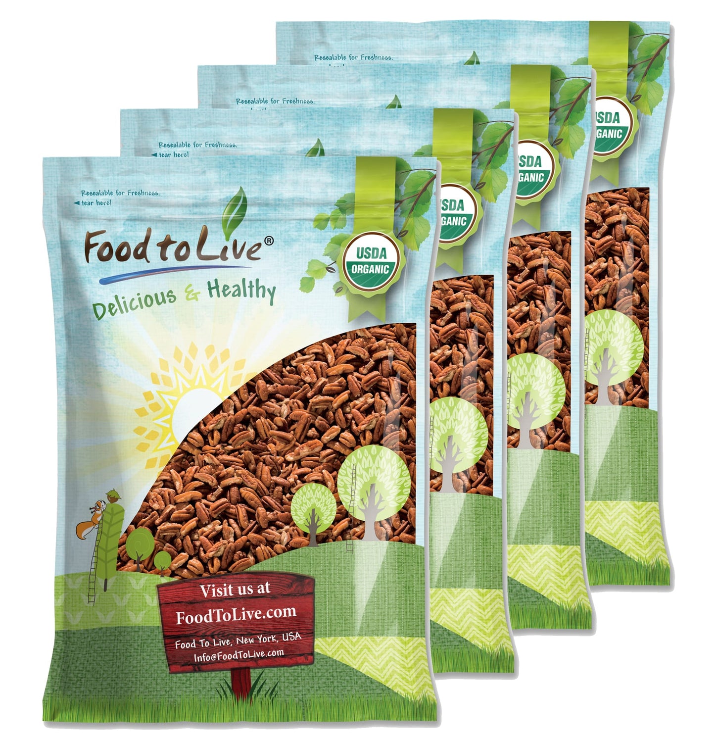 Organic Raw Pecan Pieces - by Food To Live