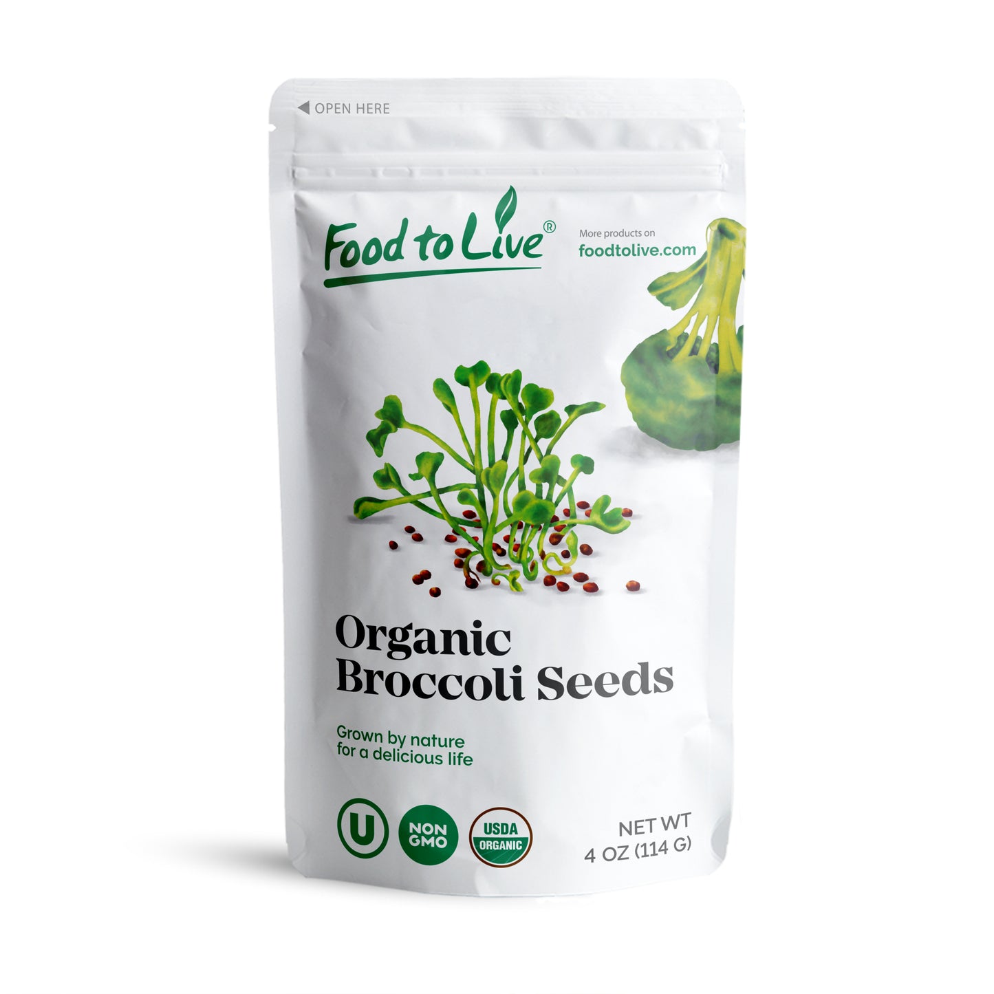 Organic Broccoli Seeds for Sprouting - by Food To Live