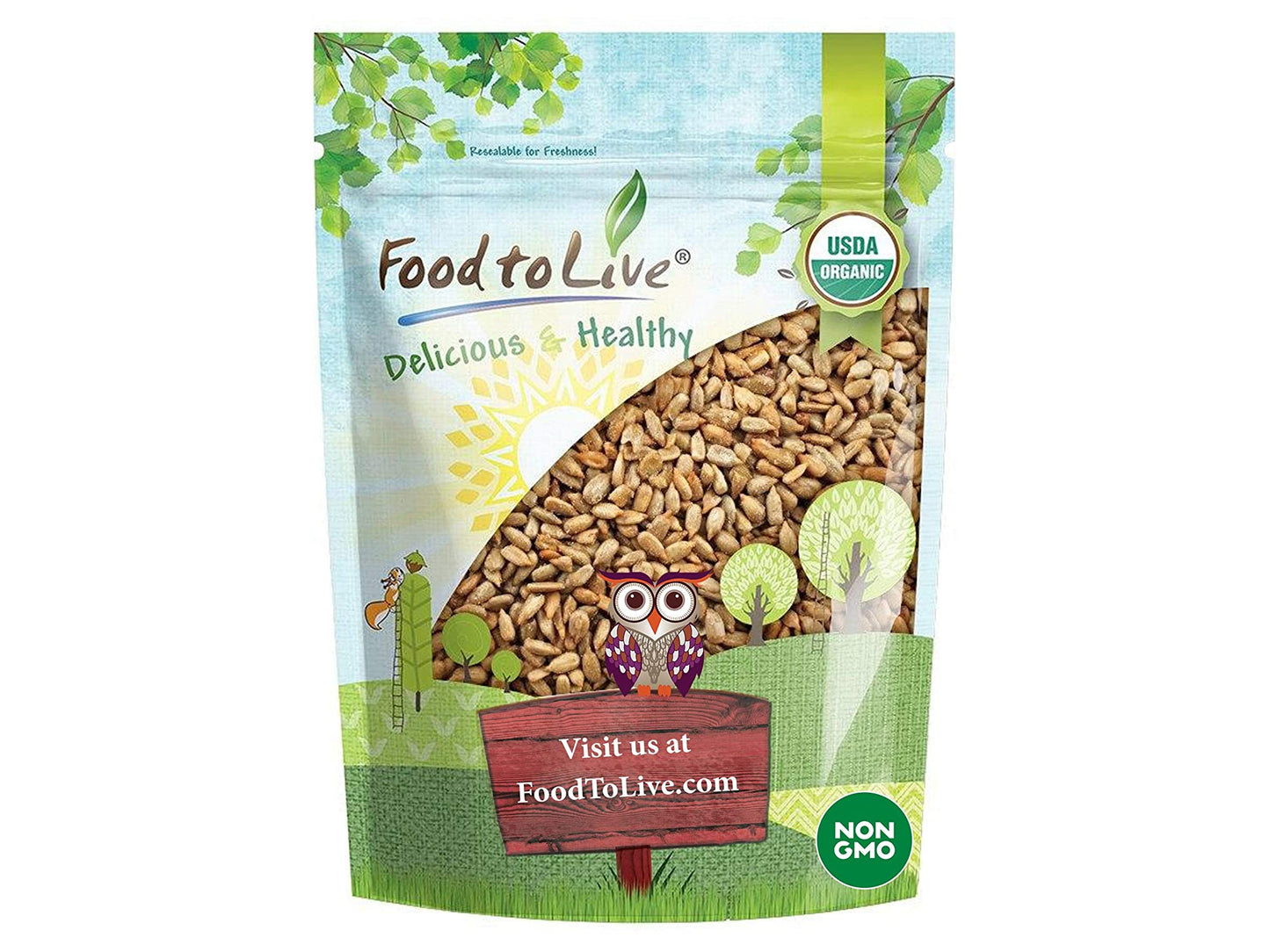 Organic Dry Roasted Sunflower Seeds with Himalayan Salt - by Food To Live