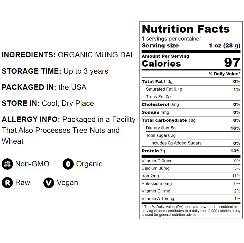 Organic Mung Dal - by Food To Live