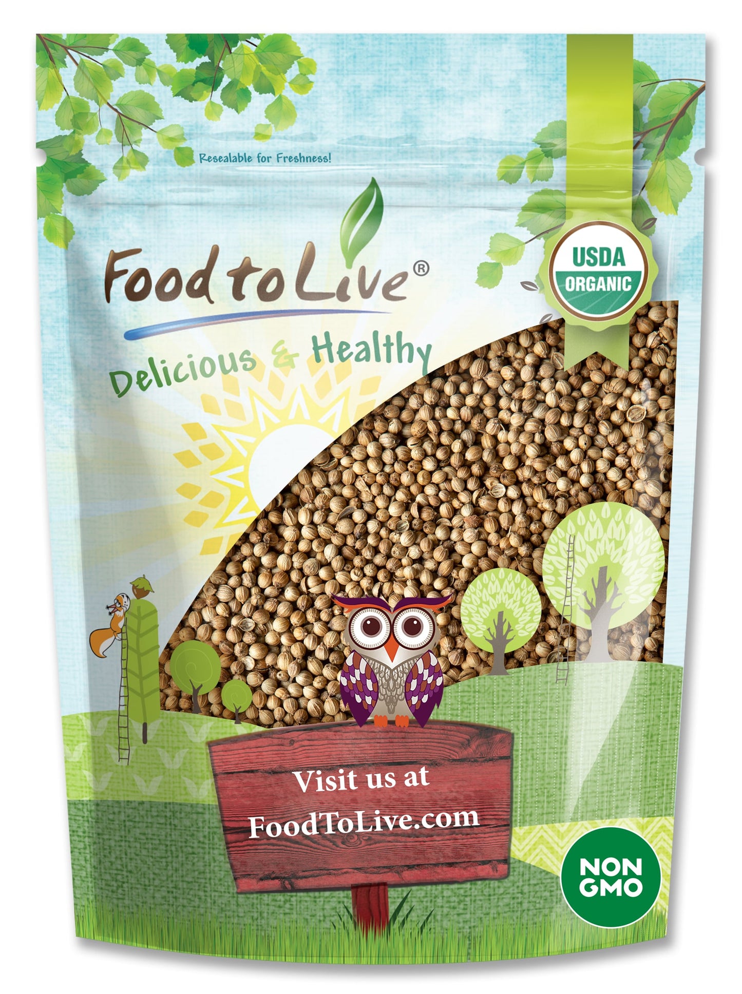 Organic Coriander Seeds - by Food To Live