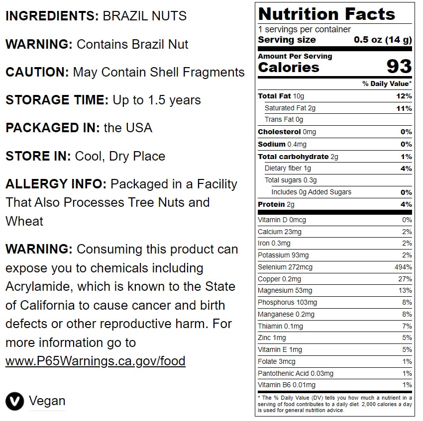 Dry Roasted Brazil Nuts - by Food To Live
