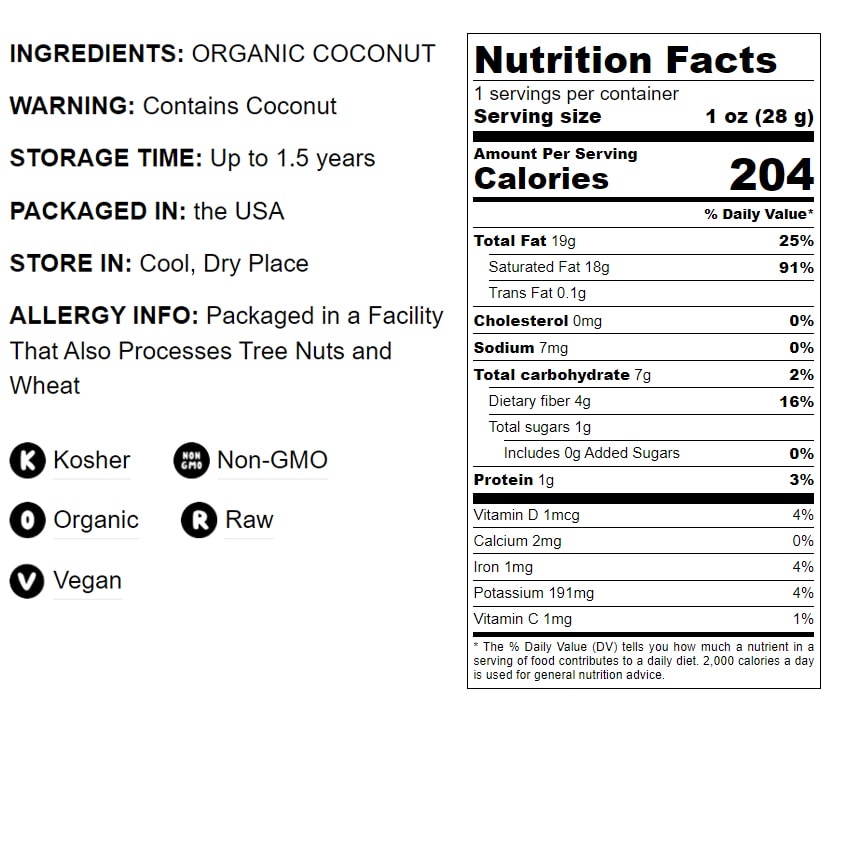 Organic Coconut Chips - by Food To Live