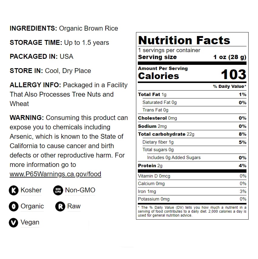 Organic Brown Rice Flour - by Food To Live