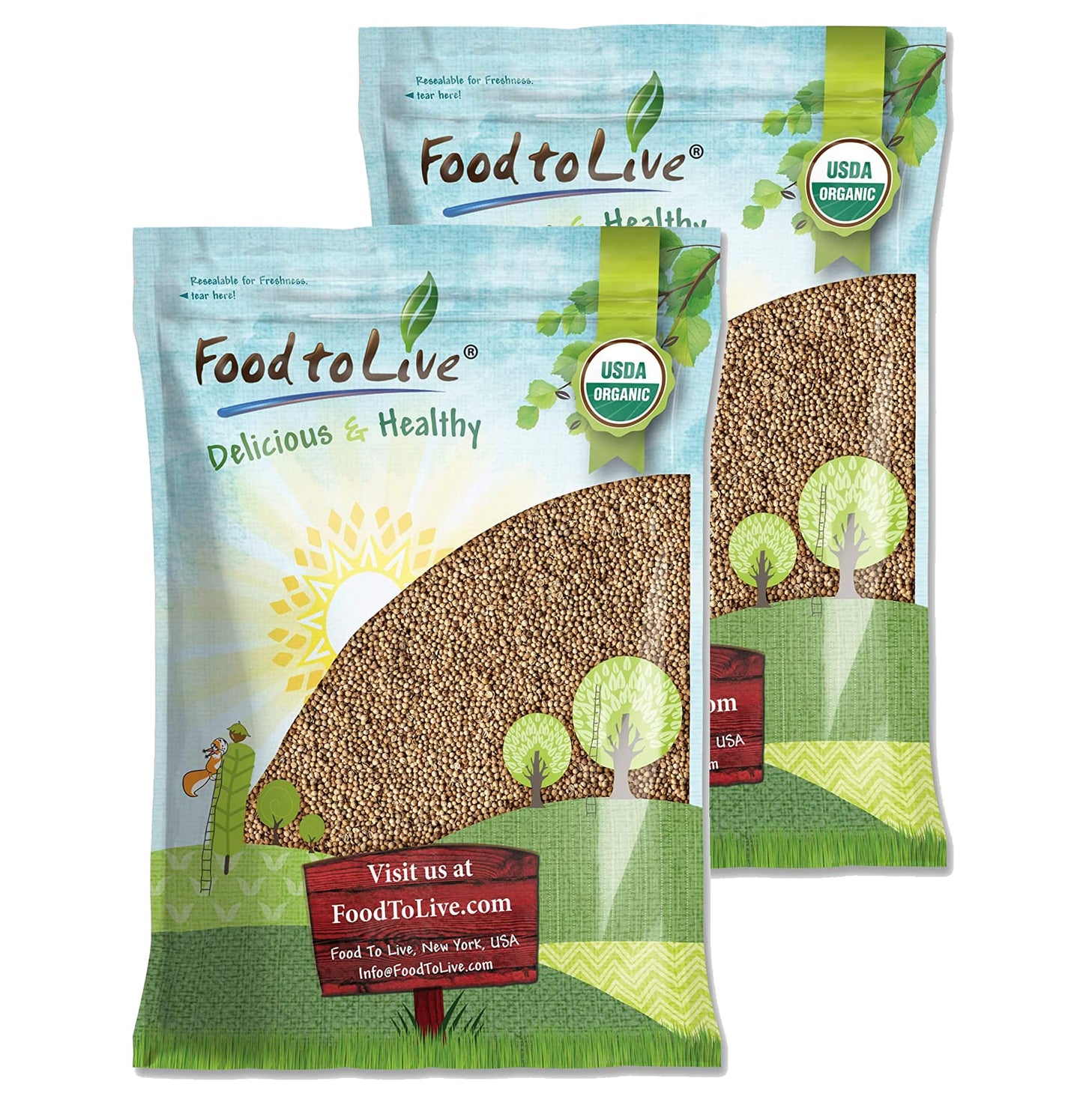 Organic Coriander Seeds - by Food To Live
