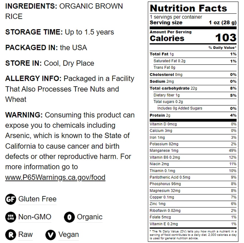 Certified Gluten Free Organic Brown Rice Flour - by Food To Live