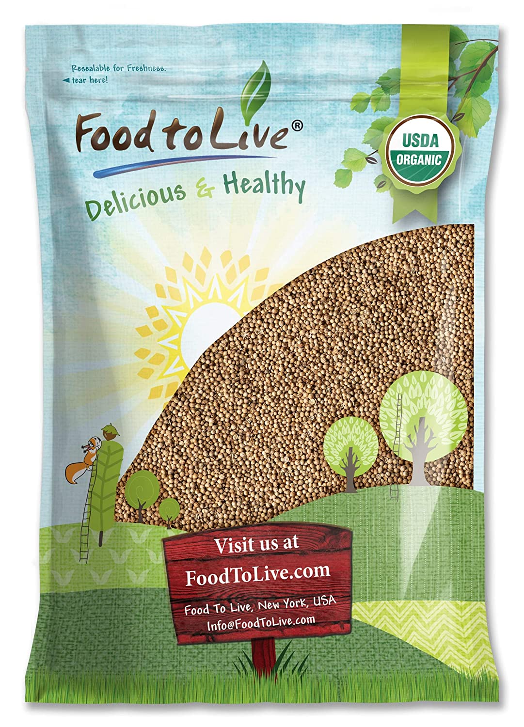 Organic Coriander Seeds - by Food To Live