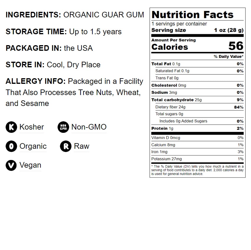 Organic Guar Gum Powder - by Food To Live